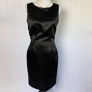 Black Satin Midi Cocktail Dress 6